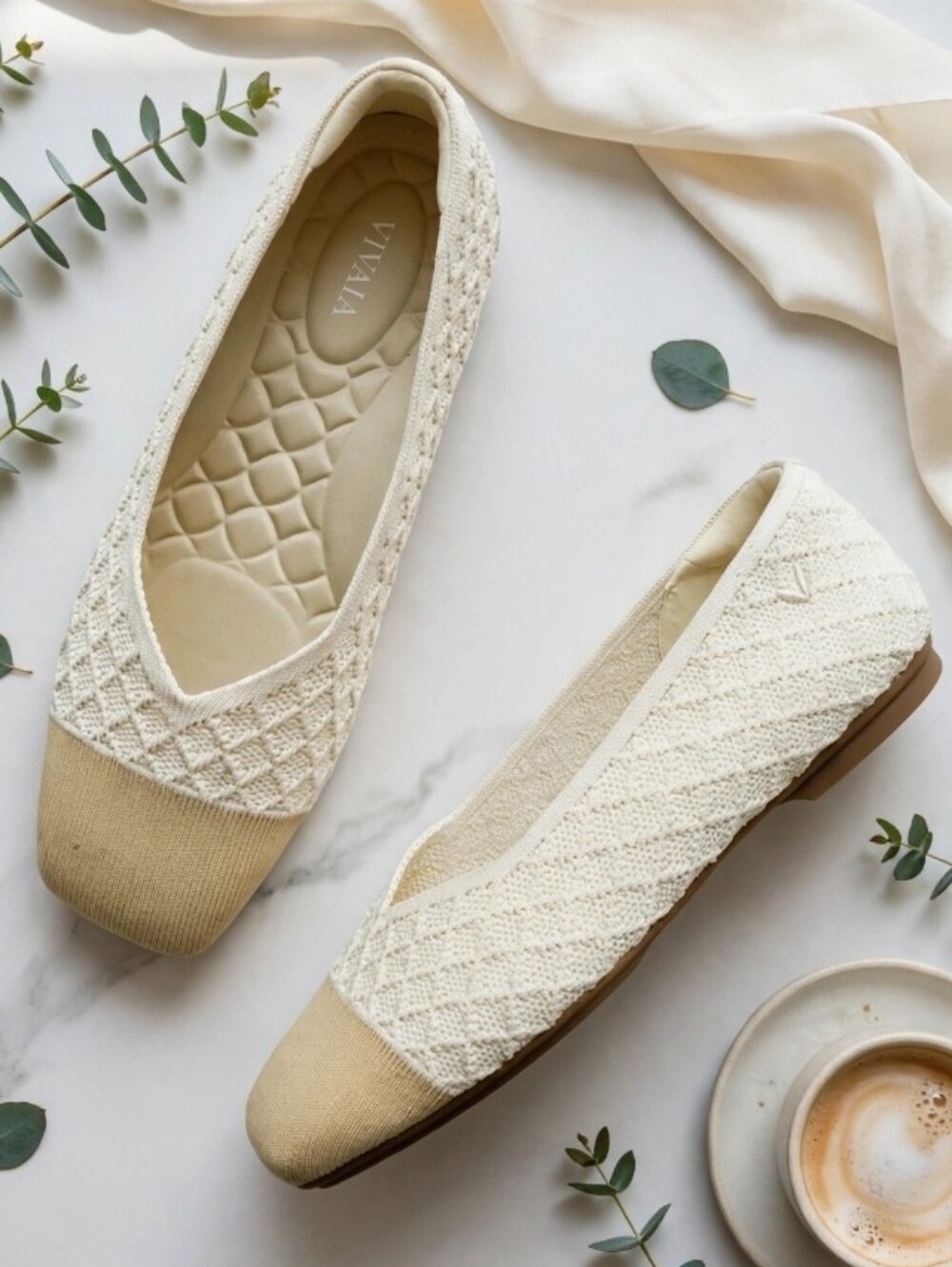 VIVAIA Square-Toe Margot V-Cut Flats (Margot 3.0)